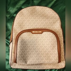 Michael Kors Tan and Cream Backpack